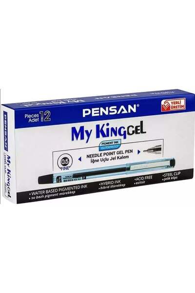 Pensan Jel Kalem My-king 0.5 mm Siyah Metal Klips 12'li Paket