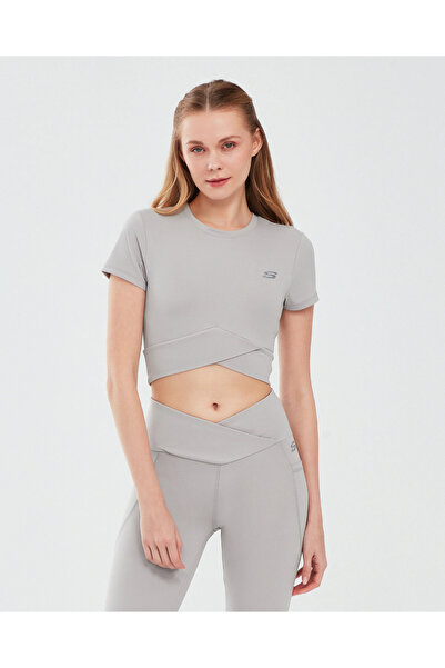 SKECHERS S241133-003 W Coll Crop Γυναικείο αθλητικό Crop μπεζ