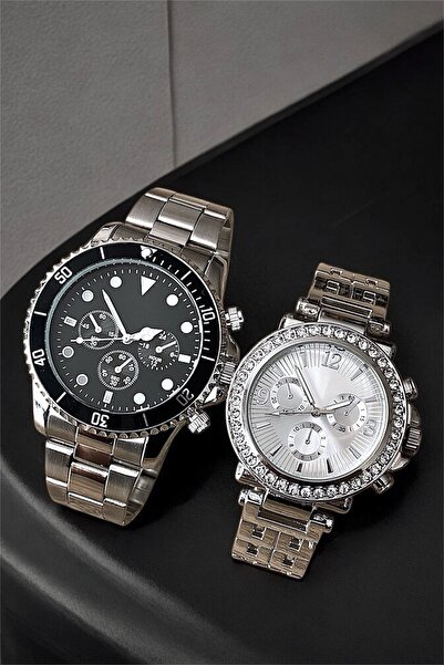 Louis Genessio ساعة يد إنفينيتي فضية للنساء والرجال عاشق/زوجين