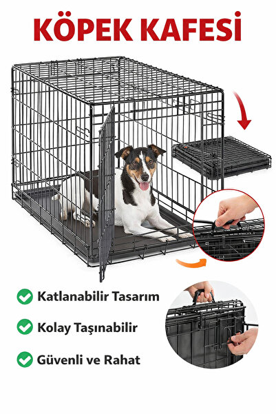 TncPatiShop Katlanabilir Metal Tel Evcil Küçük Hayvan Kedi Köpek Kuş Kafesi T...