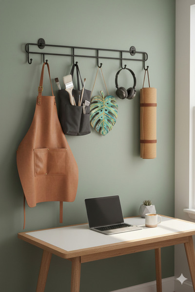 TncPatiShop 6'lı Yapışkanlı Kapı Arkası Metal Askılık Banyo Duvar Elbise Kıya...