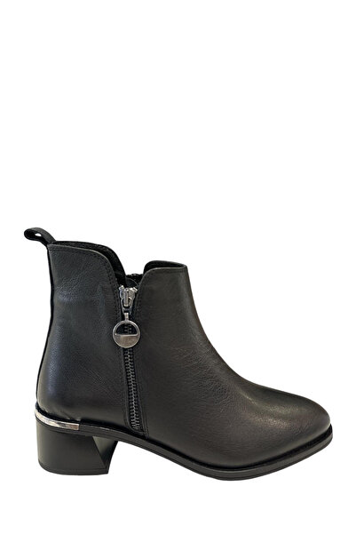 Castle Black YLDZ-9780-1 حذاء نسائي كلاسيكي من الجلد الطبيعي باللون الأسود