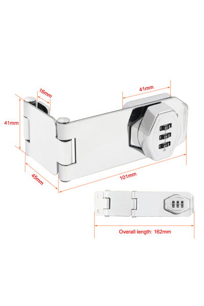 Choice قفل برقم سري مكون من 3 أرقام، مصنوع من سبائك الزنك الفضية/السوداء، منا...