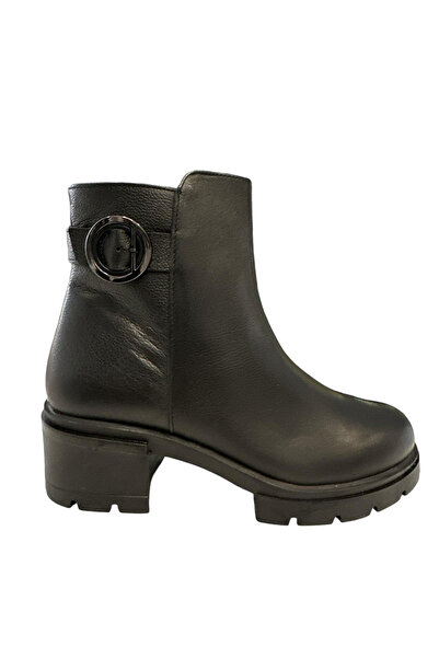 Castle Black YLDZ-27362-1 حذاء نسائي كلاسيكي من الجلد الطبيعي باللون الأسود