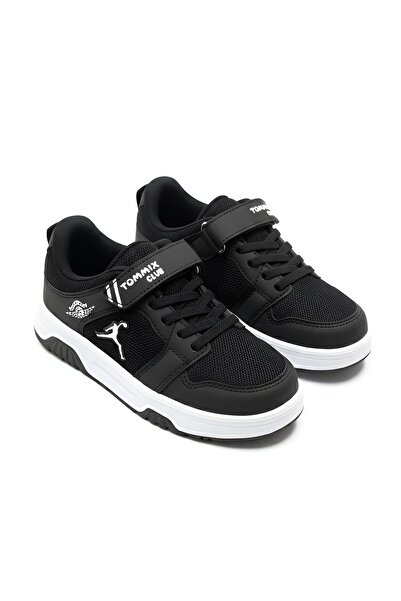McDark Black and White Children's Orthopedic Velcro and Lace-Up Sports Shoes