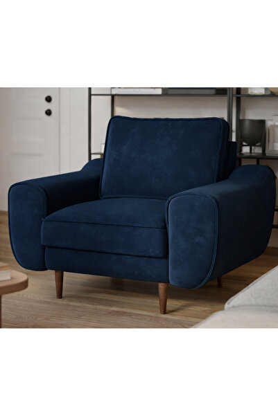 Normod Klem Tekli Koltuk Ahşap Ayak - Kadife