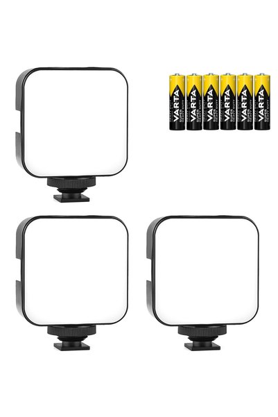 Tianya 3 adet Fotograf ve Video için Puluz PU 529B Mini 64 LED Light 5 Watt 800 Lümen Işık