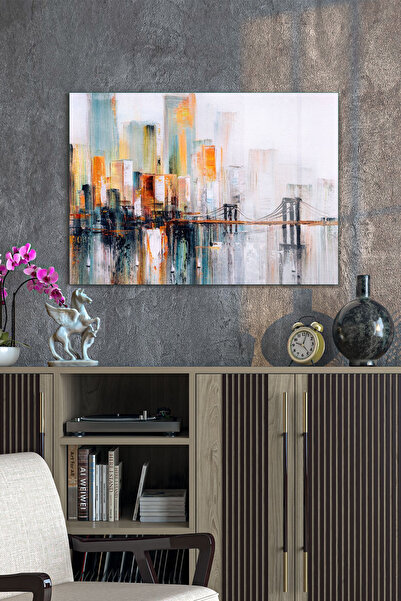 Decovetro Glass Painting Oil Paint Colorful City Landscape