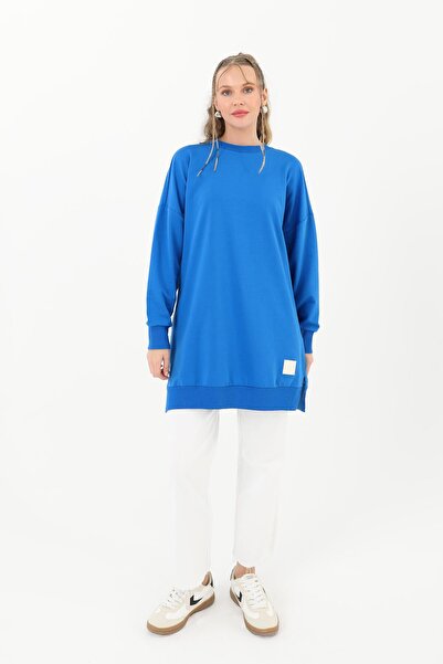 Soul Tunica de bază pentru femei cu detaliu de fante - 30644TUN - Saks Blue