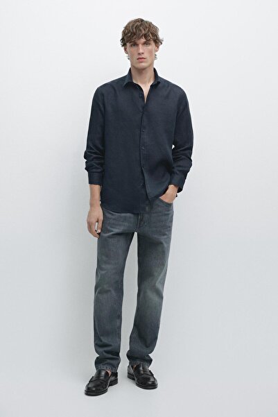 Massimo Dutti %100 keten regular fit gömlek