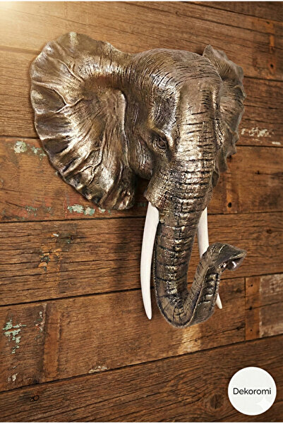 Dekoromi Dekoratif Duvar Fil Heykeli Obje Ev Dekorasyonu ( 41x39 cm)