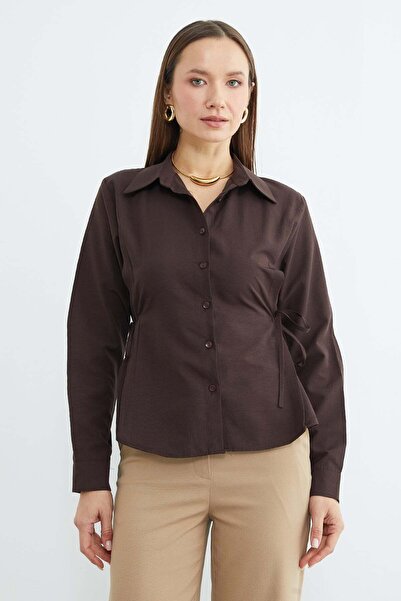 Fulla Moda Basic Yanı Bağlama Detaylı Gömlek