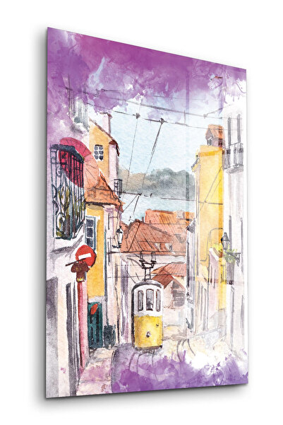 Decovetro Stakleni sto, uljana slika, tramvaj