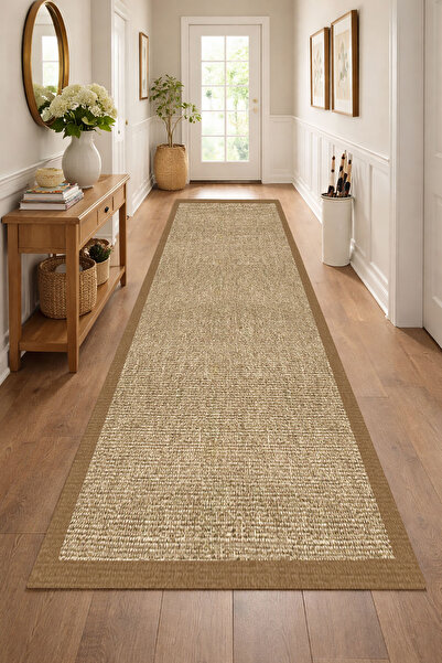 Decomia Home Dijital Kaymaz Yıkanabilir Sisal Görünümlü Salon Halısı Mutfak H...