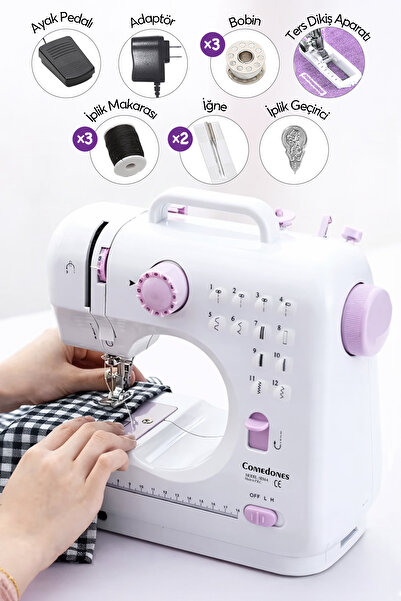 comedones 12 Fonksiyonlu Aydınlatma Işıklı Ev Tipi Dikiş Makinesi
