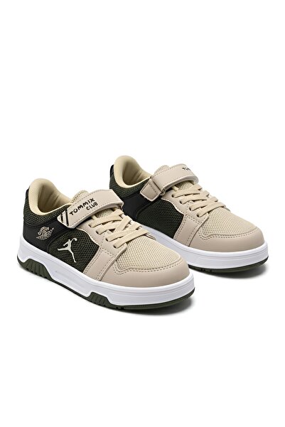 McDark Khaki Unisex Children's Orthopedic Velcro and Lace-Up Sports Shoes