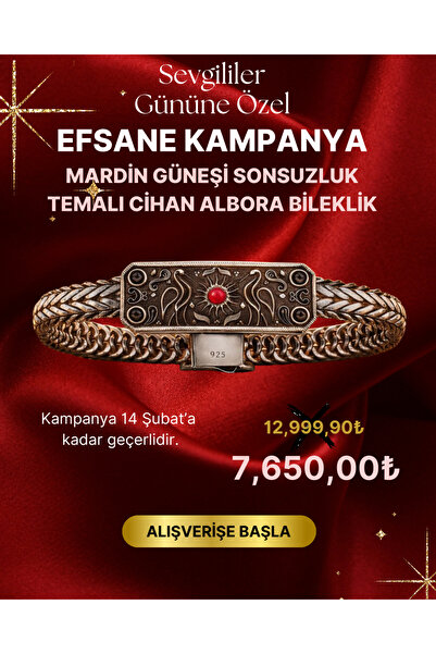 ZEY GÜMÜŞ Mardin Güneşi Sonsuzluk İşareti Figürlü Cihan Albora Bileklik 925 A...