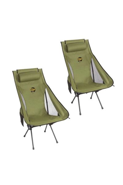 Funky Chairs Sky Ultralight Katlanabilir Kamp Sandalyesi Haki 2 Adet