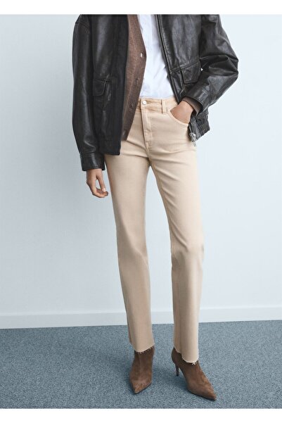 MANGO Woman Sienna flare crop jean pantolon