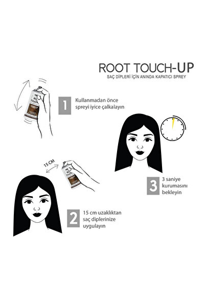 Neva ROOT TOUCH-UP Saç Dipleri İçin Kapatıcı Sprey KAHVERENGİ 75ml x 4adet