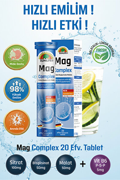 Sunlife Mag Complex 20 Efervesan Tablet