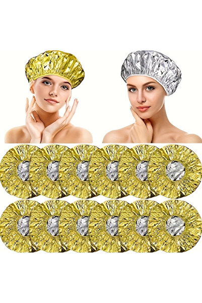 Choice 10pcs Golden 12pcs/set Shower Aluminum Foil Caps Heat Insulation Bathi...