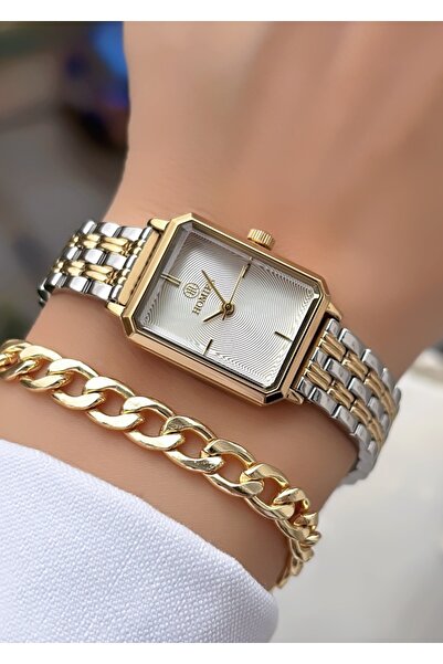 Homies ساعة يد نسائية مستطيلة الشكل من أوريجينال نيو سيزون - مع سوار هدية