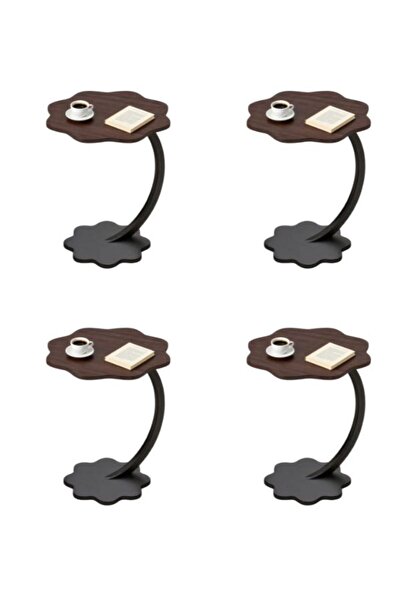 Generic طاولة خدمة وقهوة مقوسة بتصميم وردة مودرن للمنازل والمكاتب 4 طاولات