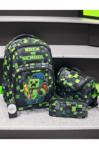 MegiHero Character Patterned Primary School Bag Boy's Primary School Bag Blac...