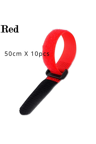 Choice 50cm red 10 pcs Wholesale 10pcs Hook and Loop Reusable Fastening Durab...