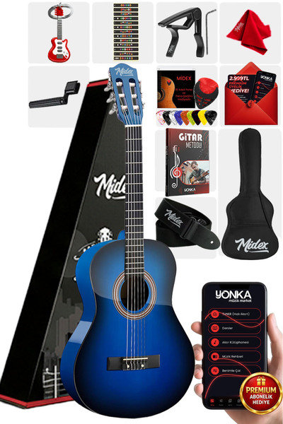 Midex Cg-270bl Klasik Gitar 4/4 Yetişkin Boy Sap Ayarlı Full Set