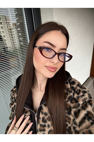 ZENIT نظارات GG KAHVERENKLİ CATEYE للنساء مع حماية من الضوء الأزرق |   56 إيك...