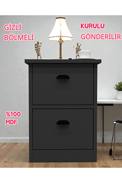 KONAK EV EŞYALARI Gloin Gizli Bölmeli Komodin,MDF,Kurulu Gönderilir,Montaj Ge...