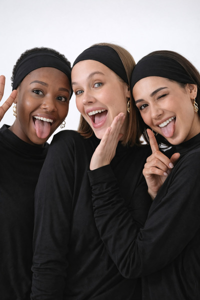 mirach Чорна стрічка для волосся Bone | Широка еластична спортивна бандана з ...