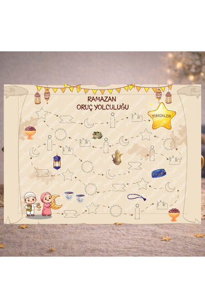 Parti Tasarla Ramazan Oruç Yolculuğu Çocuklar İçin – Oruç Takip Tablosu ve Et...