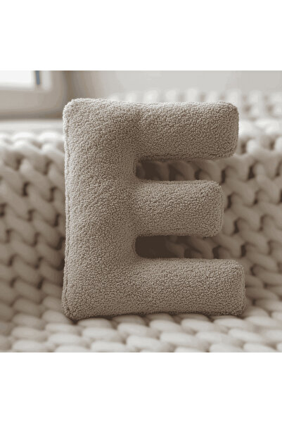 Woodesk Λίτερα, Γράμμα Ε, Μαξιλάρι, Μαξιλάρι ριχτάρι, Γεμισμένο με ίνες, Ύφασ...