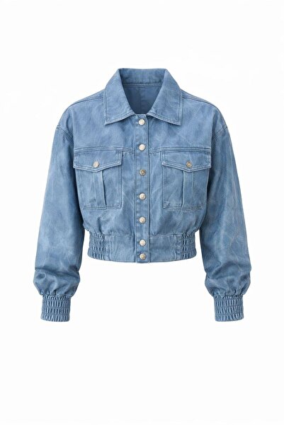 HAZELANNA Jachetă din piele cu aspect denim