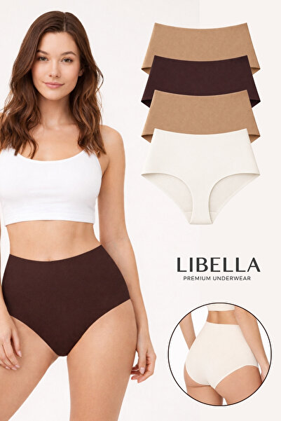 LİBELLA İÇ GİYİM Set de 4 chiloți bikini cu talie extra înaltă, model premium...