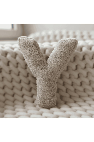 Woodesk Λίτερα, Γράμμα Υ, Μαξιλάρι, Μαξιλάρι ριχτάρι, Γεμισμένο με ίνες, Ύφασ...