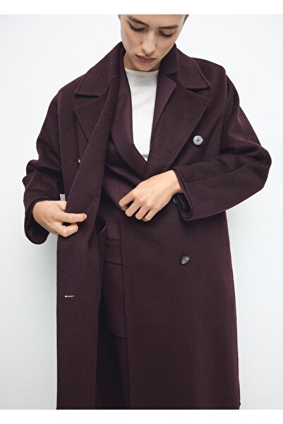 MANGO Woman El yapımı oversize yün palto