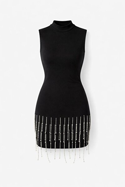 HAZELANNA Rochie Neagră Scuba Pearl Pearl