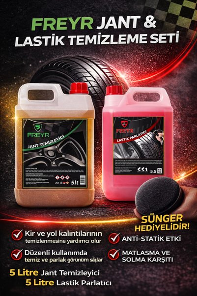FREYR 5 Litre Lastik Parlatıcı Jel + 5 Litre Jant Temizleyici