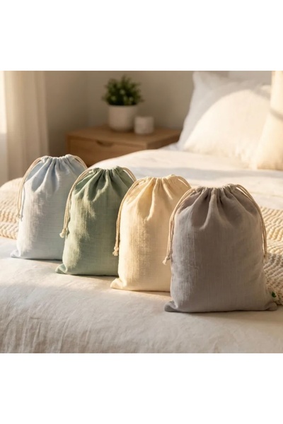 Hubb Unisex 4 Pieces Muslin Drawstring Bag Storage Organizer Baby Bag Organiz...