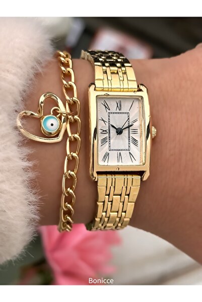 Bonicce Women's Wristwatch in a Special Gift Box, Retro, Minimal Rectangular ...