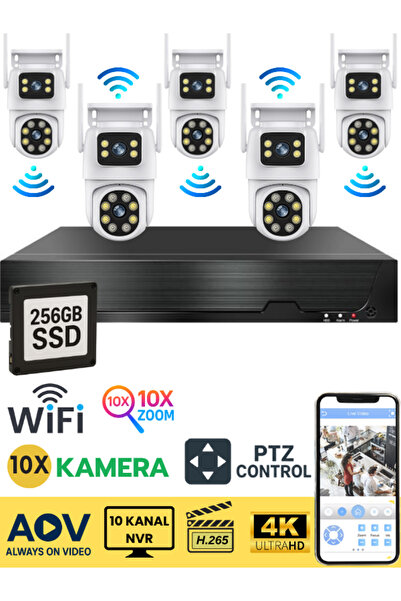 SONREİR O-KM PRIME 10 Kameralı WİFİ Kablosuz Güvenlik Kamerası Seti NVR Kayıt...