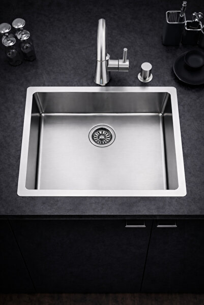 Asil Krom Paslanmaz Evye (AS356 ) 40×50 Cm Çelik Mutfak Eviyesi. Tezgah Altı....