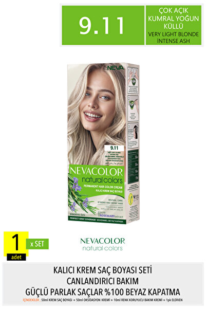 Neva Color Saç Boyası Seti 9.11 Çok Açık Kumral Yoğun Küllü  8698636612005
