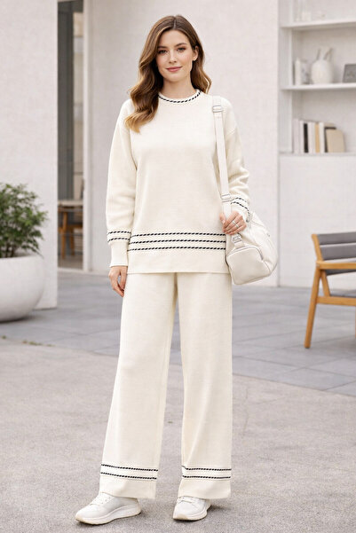 semela Zigzag Patterned Knitwear Pants Suit