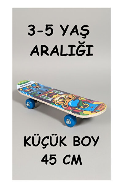 Furkan Toys Ahşap Kaykay Küçük Boy 45cm Başlangıç (3-5 yaş)