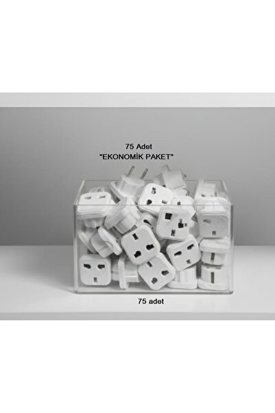 Universal İngiliz Tipi (UK) Fiş priz Dönüştürücü Adaptör (75 Adet/Kutu)- 3 LÜ...